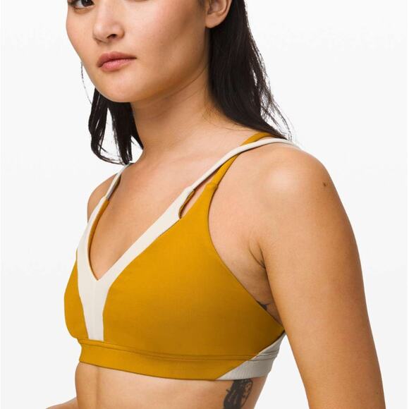 Lululemon New Ambition Bra Fools Gold Ivory Women's Size 10 - Picture 1 of 5